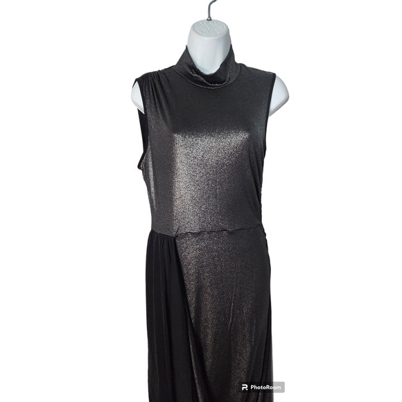 BCBGMaxAzria Silver Dust Gray Drape Stretchy Dress S - Picture 2 of 5